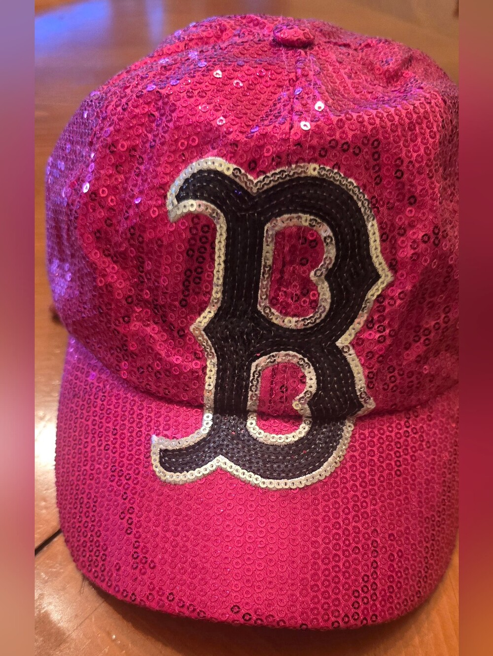 NWOT '47 Fenway Collection Sequin RED SOX Baseball Cap - Hot Pink, Adjustable